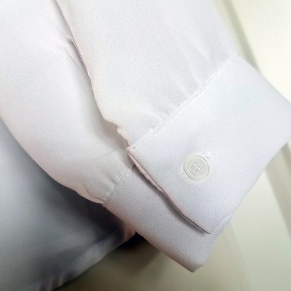 Bea Women's White Button Down Gold Studded Shirt Top Blouse - Picture 10 of 12